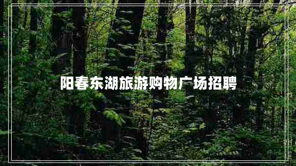 阳春东湖旅游购物广场招聘