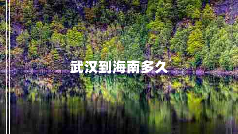 武汉到海南多久