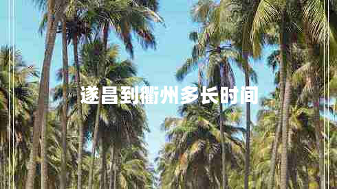 遂昌到衢州多长时间
