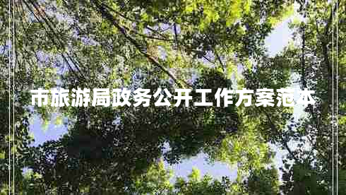 市旅游局政务公开工作方案范本