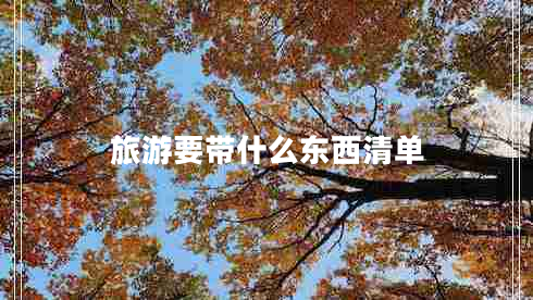 旅游要带什么东西清单