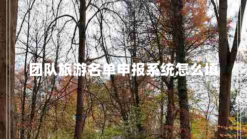 团队旅游名单申报系统怎么填