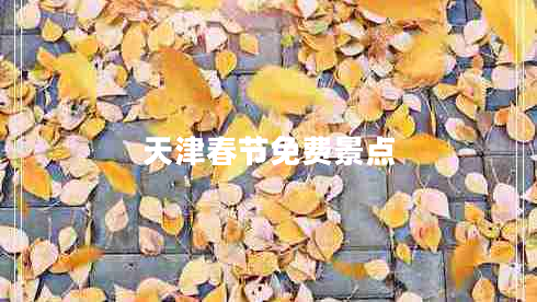 天津春节免费景点