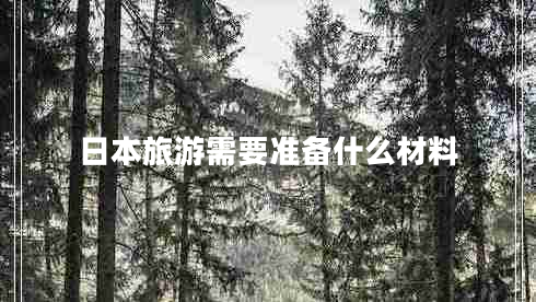 日本旅游需要准备什么材料