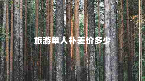 旅游单人补差价多少
