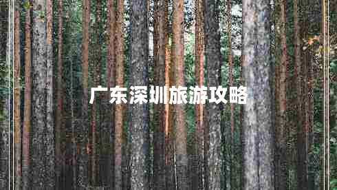 广东深圳旅游攻略
