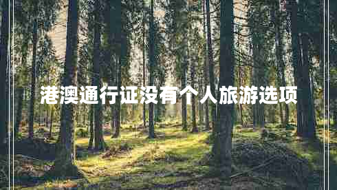 港澳通行证没有个人旅游选项 港澳通行证没有个人旅游选项