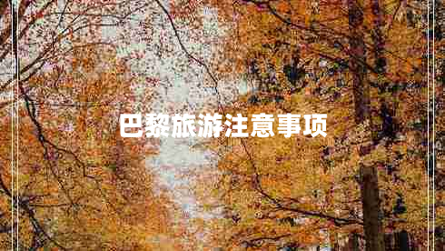 巴黎旅游注意事项