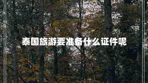 泰国旅游要准备什么证件呢