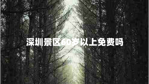 深圳景区60岁以上免费吗