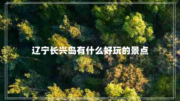 辽宁长兴岛有什么好玩的景点
