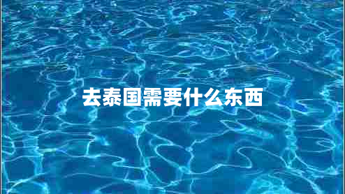 去泰国需要什么东西