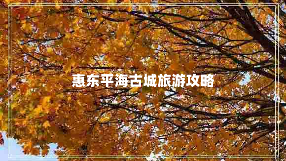 惠东平海古城旅游攻略