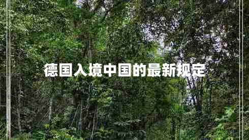 德国入境中国的最新规定