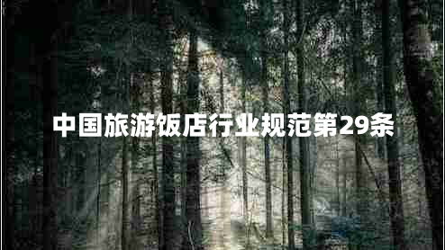 中国旅游饭店行业规范第29条