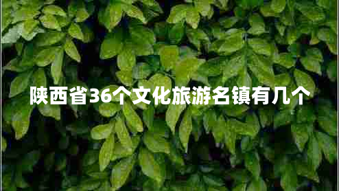 陕西省36个文化旅游名镇有几个