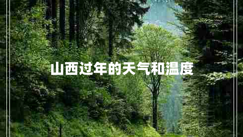 山西过年的天气和温度