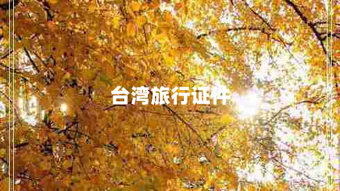 台湾旅行证件