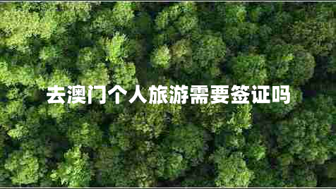 去澳门个人旅游需要签证吗