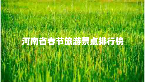 河南省春节旅游景点排行榜