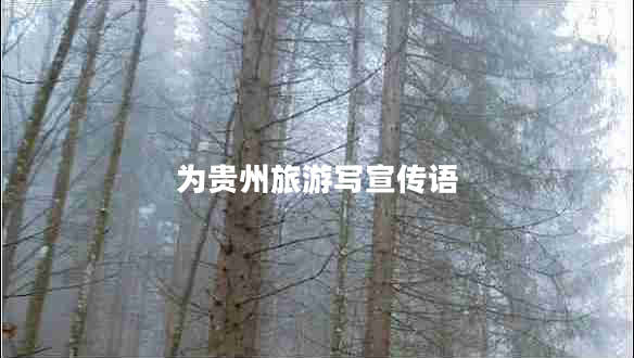 为贵州旅游写宣传语