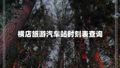 横店旅游汽车站时刻表查询