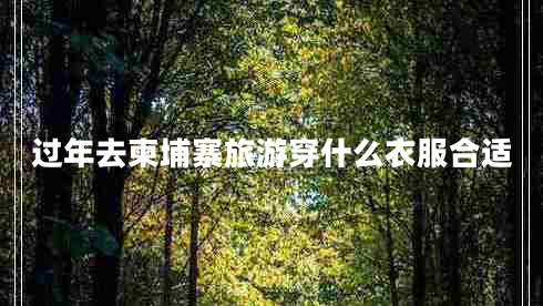 过年去柬埔寨旅游穿什么衣服合适