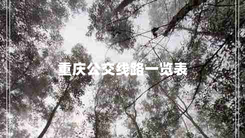 重庆公交线路一览表