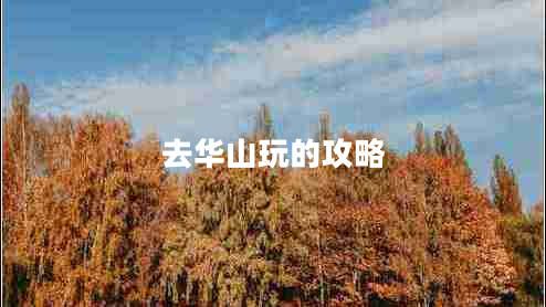 去华山玩的攻略