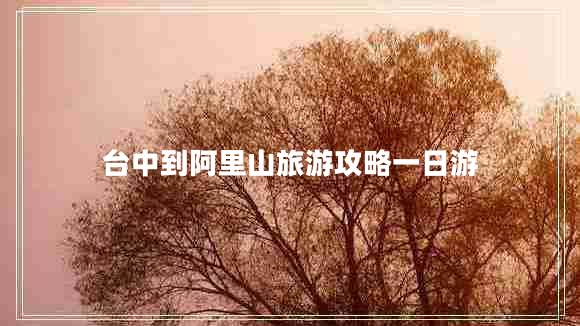 台中到阿里山旅游攻略一日游