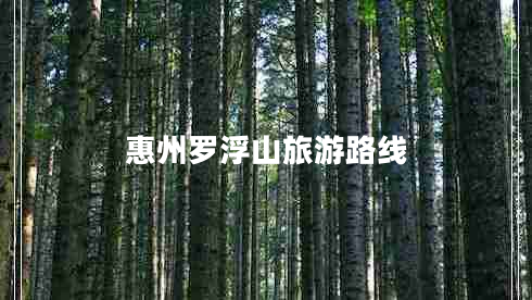 惠州罗浮山旅游路线