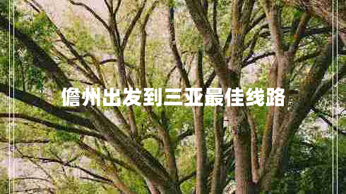儋州出发到三亚最佳线路