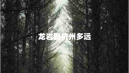 龙岩到杭州多远