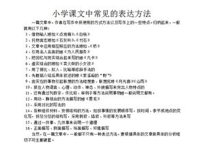 小学语文表达方法包括哪些