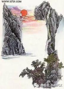 根据古诗望天门山诗句画一幅画
