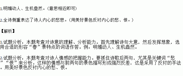 带春花柳一的古诗句