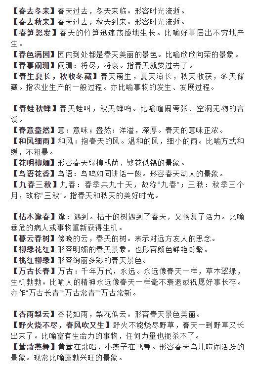 关于春的词语诗句和片段