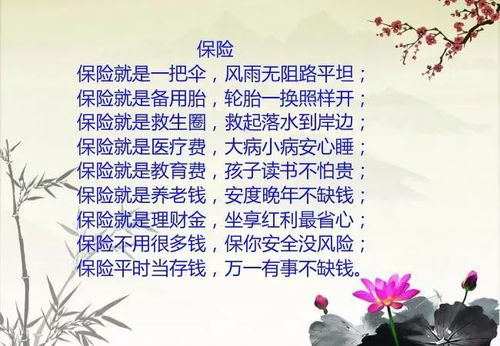 关于保险诗句