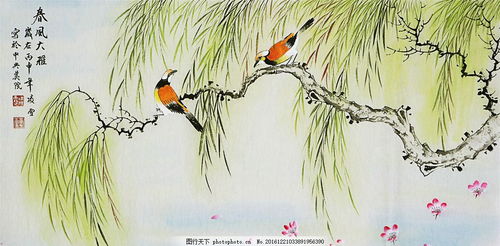 柳树和鸟的春天的古诗句