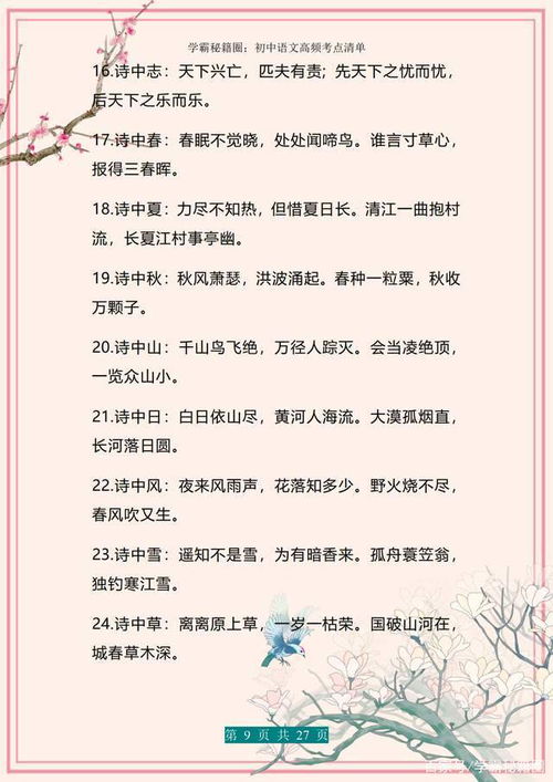 古诗句易错字