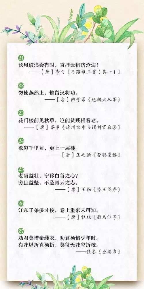 关于励志成才的古诗句