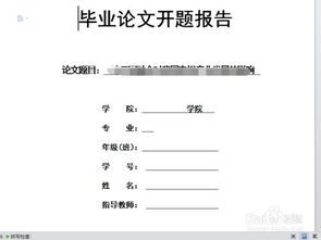 本科毕业论文 开题报告(本科毕业论文的开题报告)