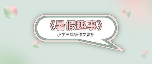 暑假趣事优秀作文开头和结尾
