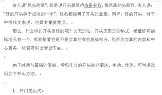 适合放在作文开头的