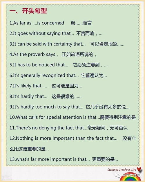 中考英语作文写信开头结尾万能句子6
