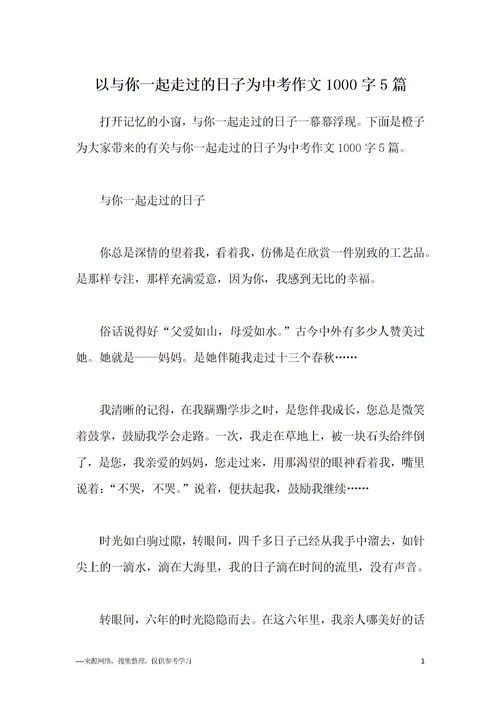 作文与你走过的日子开头