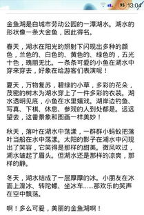 湖的作文开头