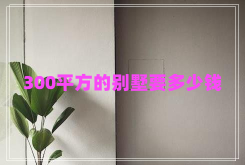 300平方的别墅要多少钱