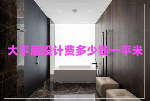 大平层设计费多少钱一平米