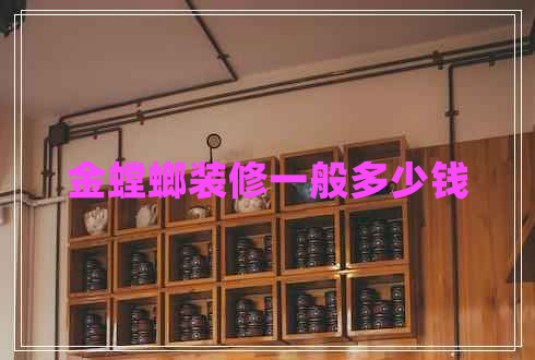 金螳螂装修一般多少钱